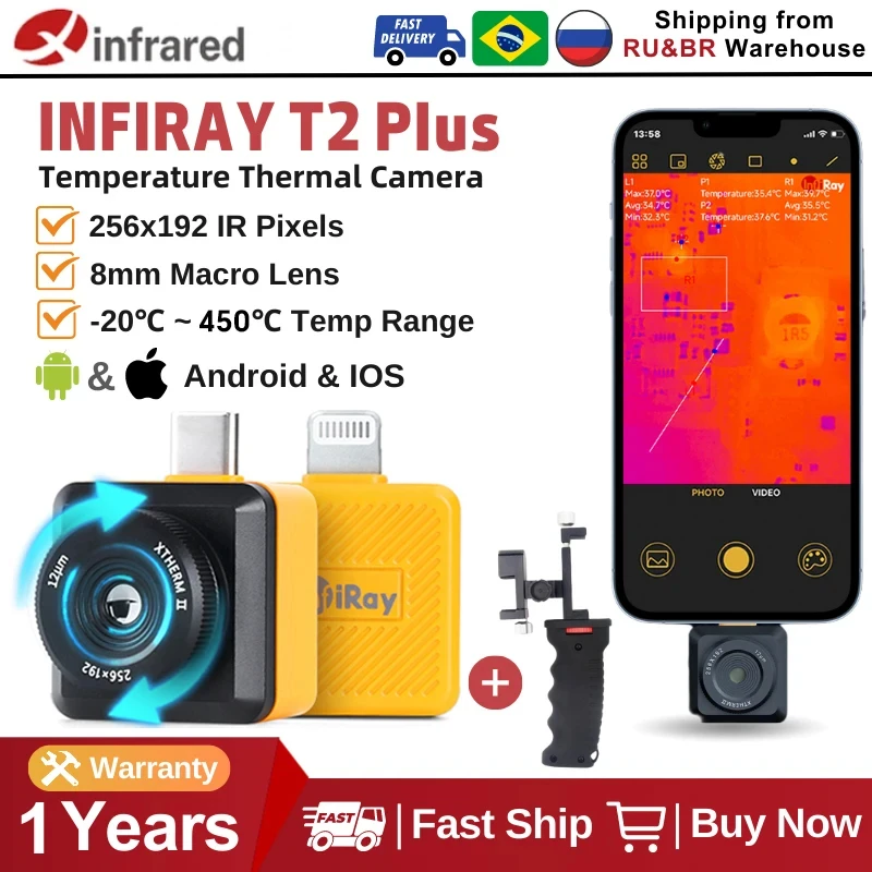 InfiRay T2S Plus Thermal Imaging Camera for Smart Phone PCB Circuit Repair Android Type C Night Vision Infrared Thermal Imager