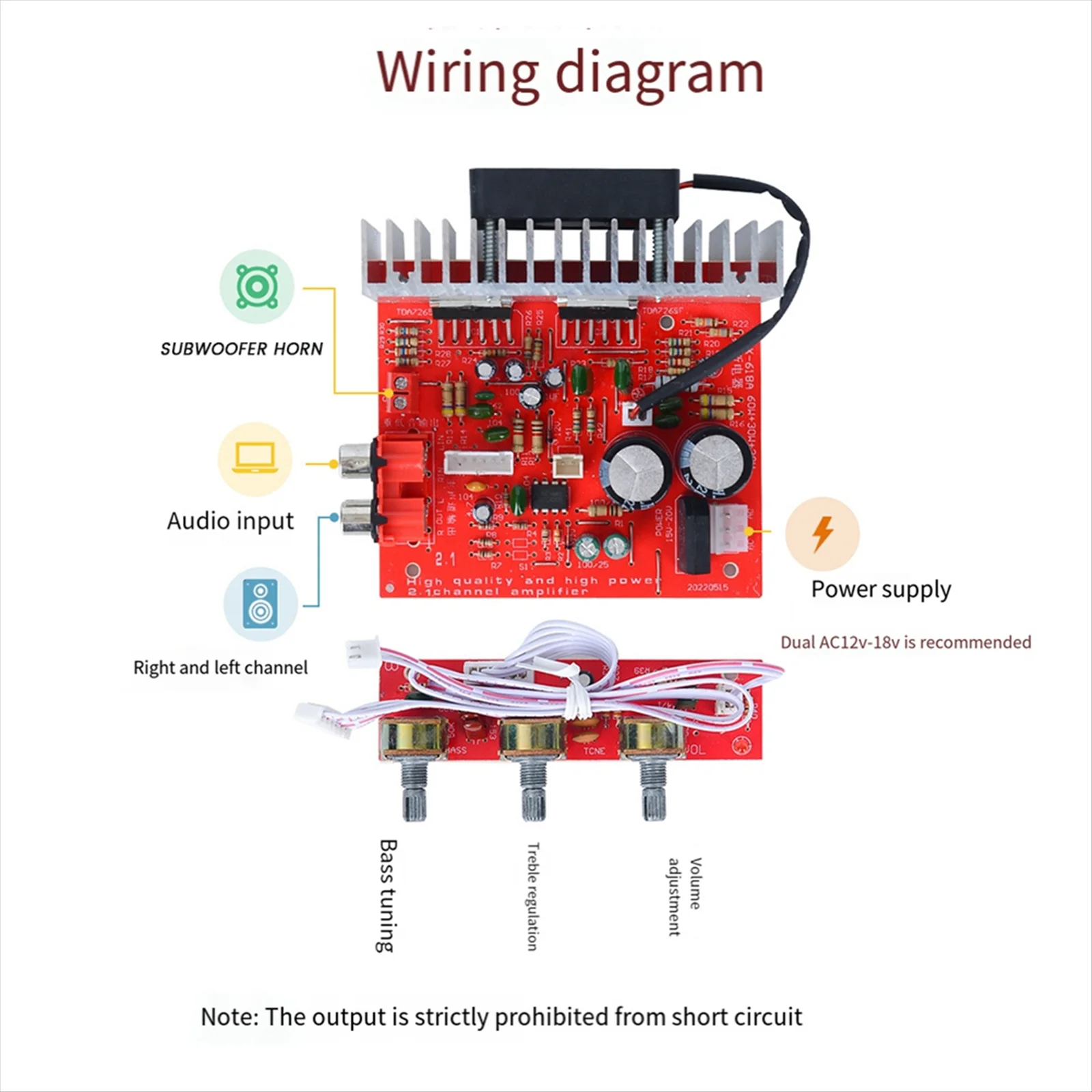 Płytka wzmacniacza audio Łatwa konfiguracja dla głośników DIY System audio kina domowego