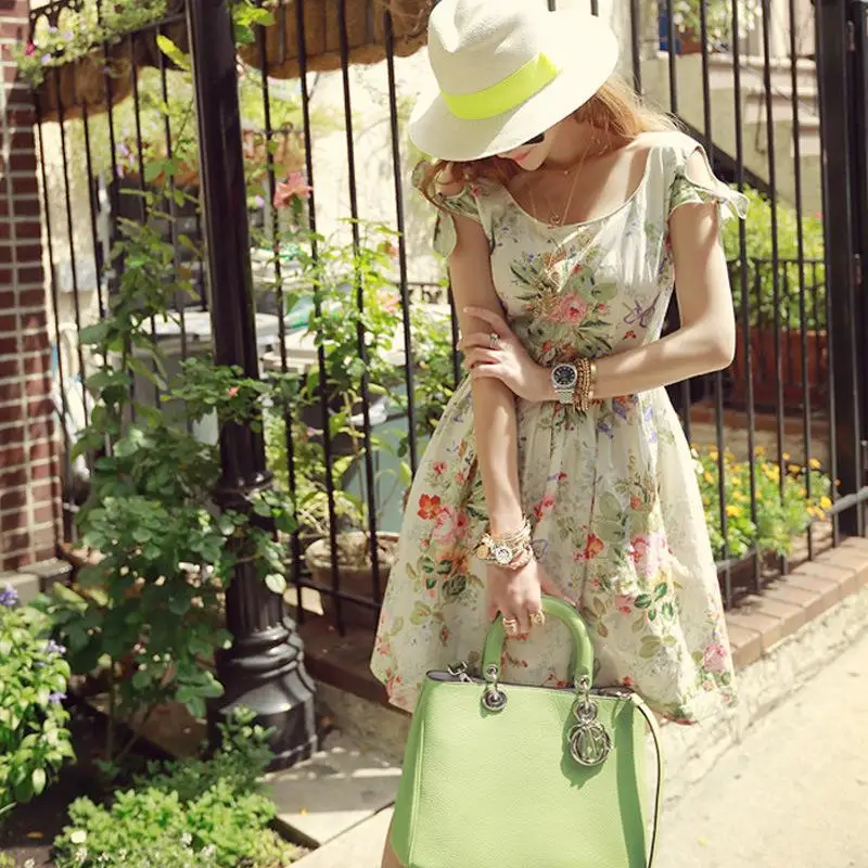 Zowzow2023 Estate Nuovo piccante Little Pepper Fre Sle Slim Fit oulder Bared Gonna a pieghe Ele Vita alta Poliestere Dr