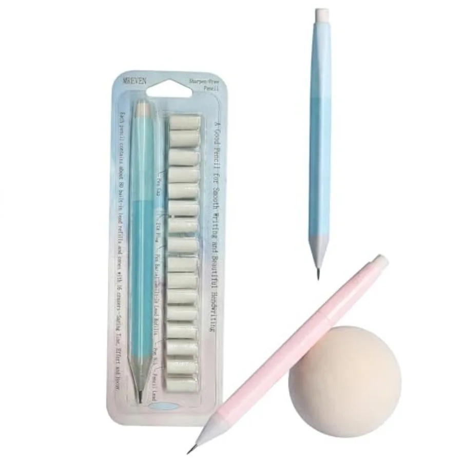 

Sharpen-Free Mechanical Pencil, HB Lead, with 70 Replaceable Leads and 16 Erasers, for Writing, Sketching, and Adults