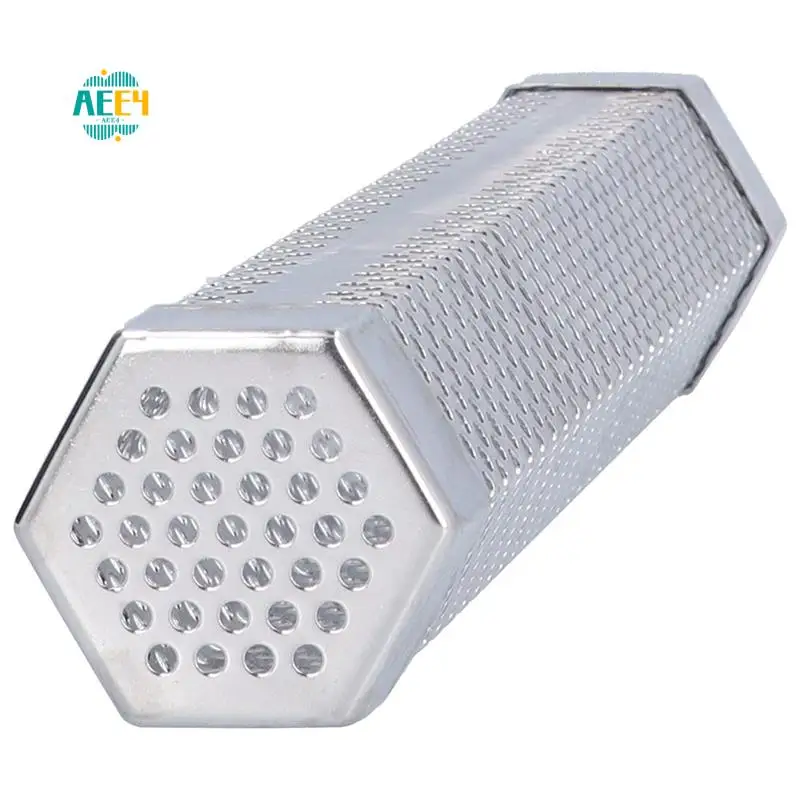 

AEE4-Smoker Tube из нержавеющей стали, портативный шестигранный стабильный генератор дыма для барбекю, трубка для холодного и горячего курения, еды на гриле