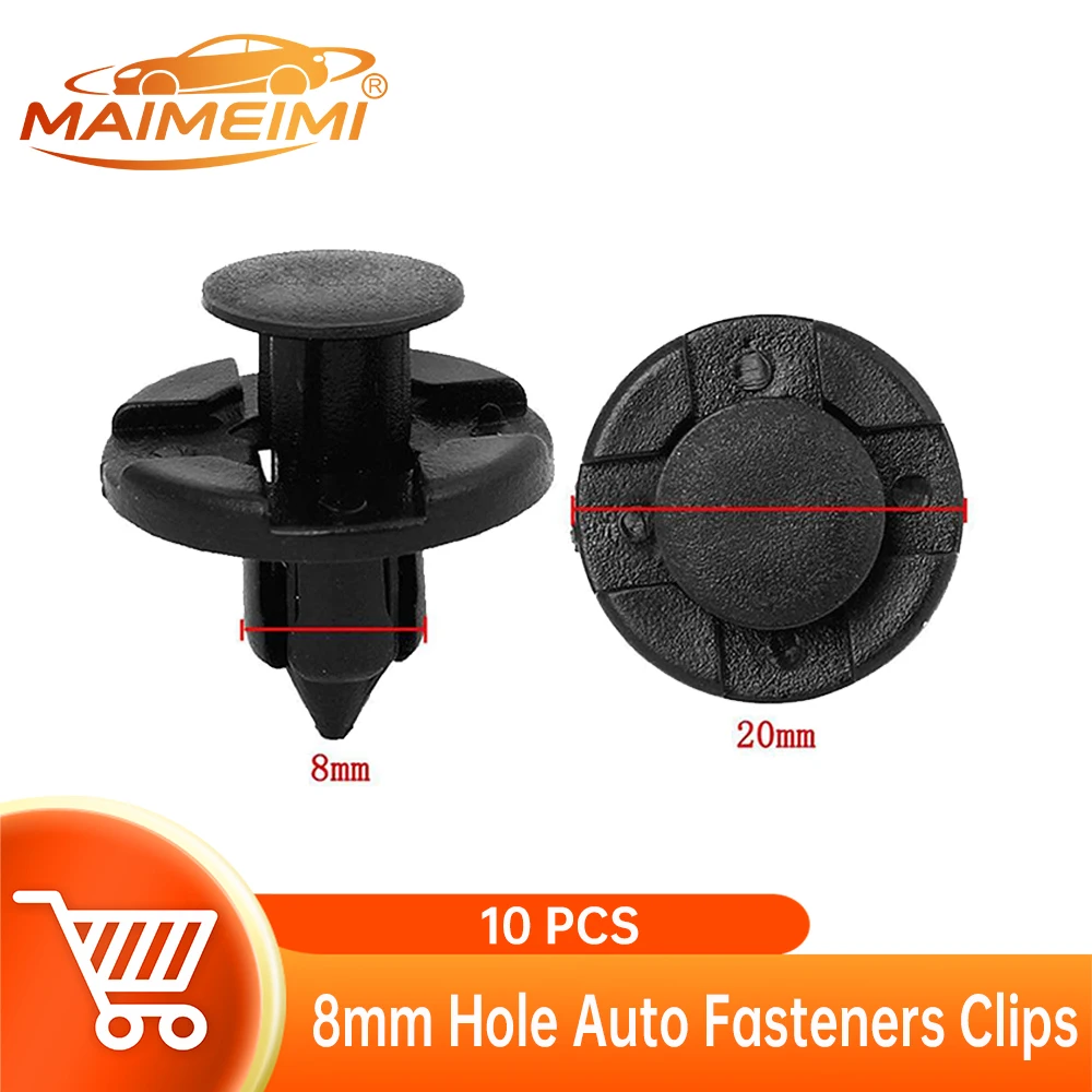 10pcs 8mm Hole Auto Fasteners Clips for Car Bumper Door Panel Fender Liner Push Engine Cover Car for Nissan Car Accessorie