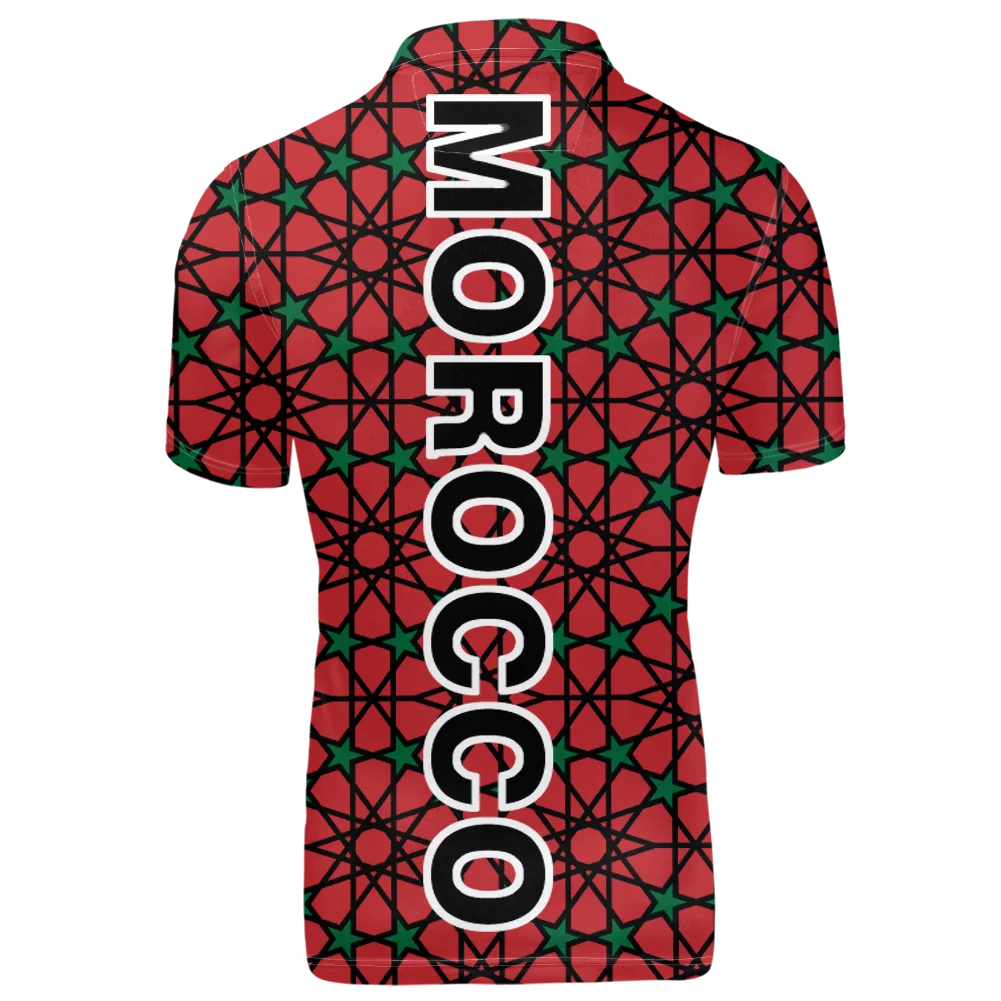 Morocco Custom Made Name Team Logo Lapel T Shirt Mar Country Fishing Travel Arabic Arab Nation Kingdom Flag Photo Clothes
