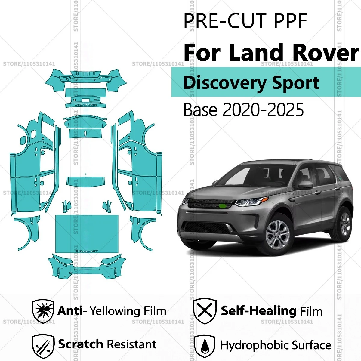 

Предварительно нарезанная прозрачная защитная пленка PPF для автомобиля, автомобильная пленка PPF для Land Rover Discovery Sport Base 2020-2025, полный комплект для автомобиля