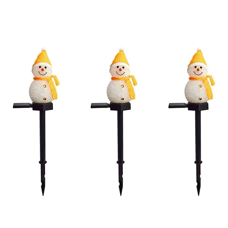 

Солнечные светильники-снеговики LLCS-3X: Рождественские светодиодные лампы на солнечной энергии для сада, уличные декоративные светильники-колышки, желтые