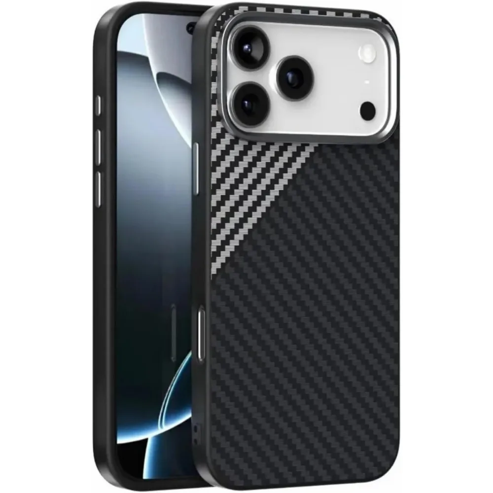 

Магнитный чехол из углеродного волокна для мобильного телефона IPhone 17 Promax 17 Pro 16 E 15 Plus 14, роскошный модный защитный чехол от падения