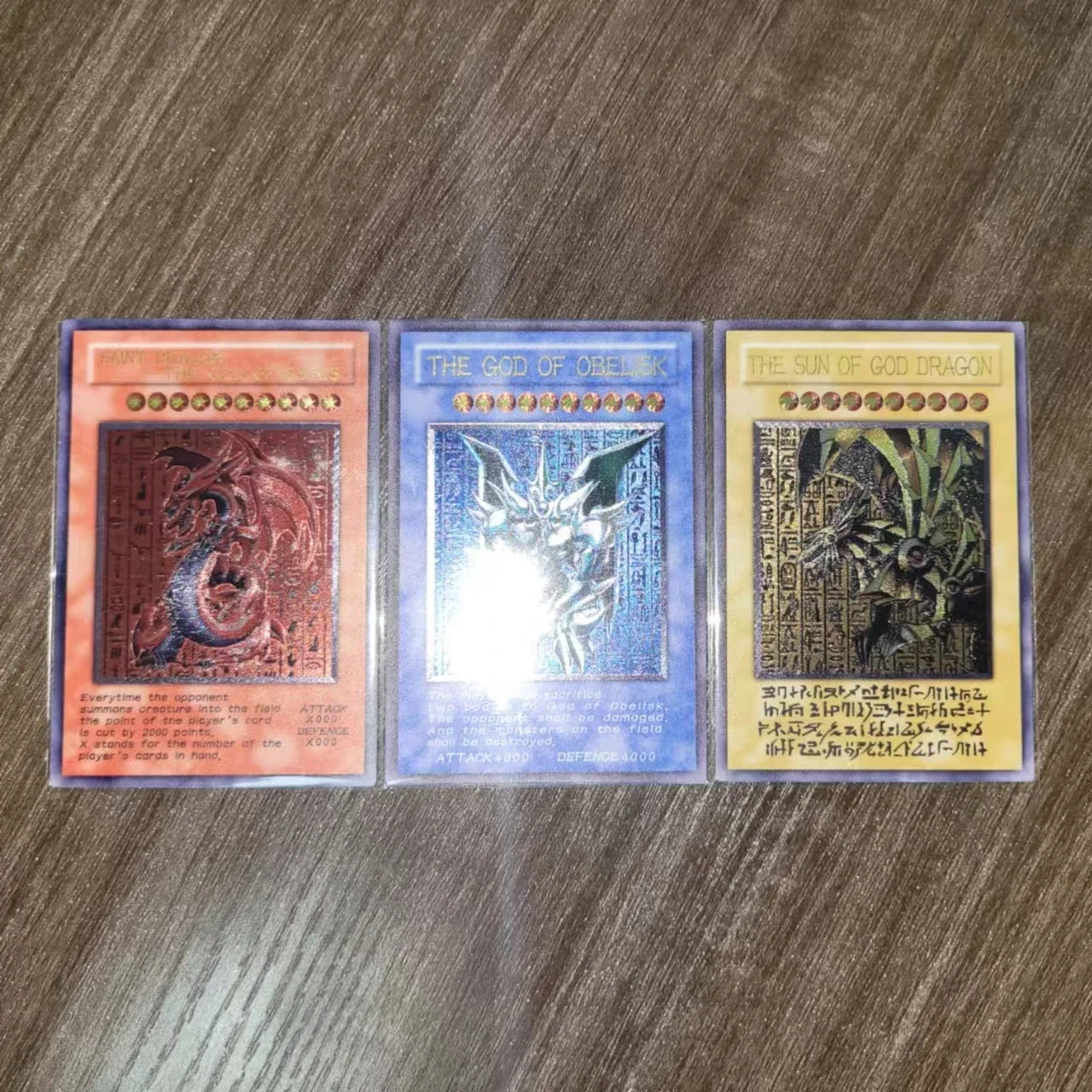 Yu Gi Oh Ultimate Rare Three Fantasy Gods Sky Dragon Giant Trooper Wing Dragon Comic Edition Collection Card Toys (not original)