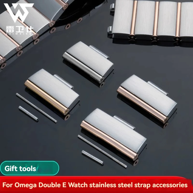 

For Ome-ga Watch Chain Constellation Double Eagle Metal Strap Accessories Watchband Stainless Steel Bracelet Extended Section