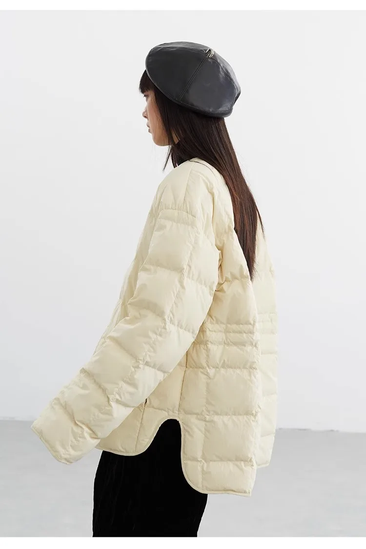 Lightweight Style~ Goose down Jacket for Petite Women, Autumn and Winter Coat, Casual Loose Fit, Versatile Warm Top for Women