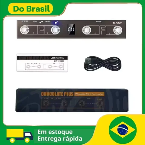 M-vave chocolate plus controlador midi programável 4 botões interruptor de pé suporta página virar função de controle de interface host midi