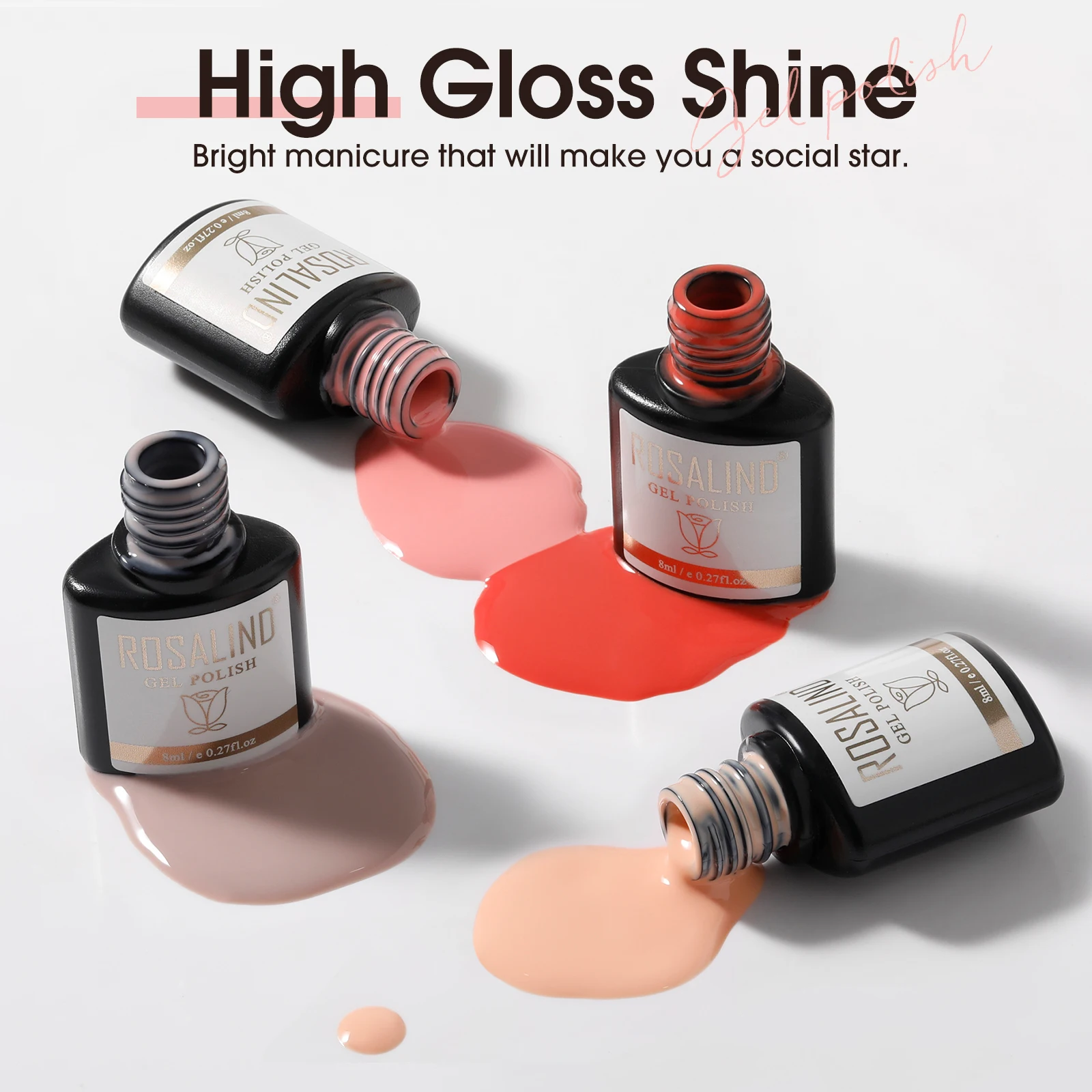ROSALIND 4/6/10/22 Colors Gel Nail Kit Nail Polish Set Glossy Matte Effect Semi Permanent Soak Off Gel Varnishes for Nail Art