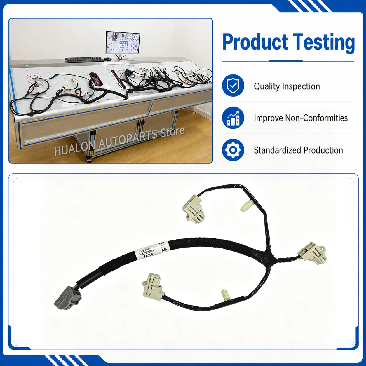 4L3Z-13A625-AA Center High Mount Stop Light Wiring Harness For Ford F-150 2004-2008 For Ford Explorer Sport Trac 2007-2010