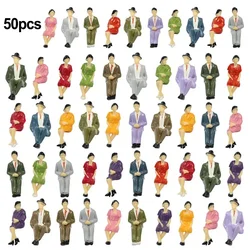 50pcs Sitting Figures Scale 1:32 Seated Passenger People Sitting Figures 4 Different Poses Model Train Layout Garden Decoration
