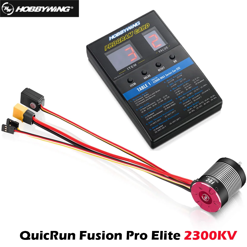 

Бесщеточный интегрированный мотор HOBBYWING QuicRun Fusion Pro Elite 50A 2300KV с датчиками для радиоуправляемых моделей автомобилей 1/10, аксессуары для краулеров