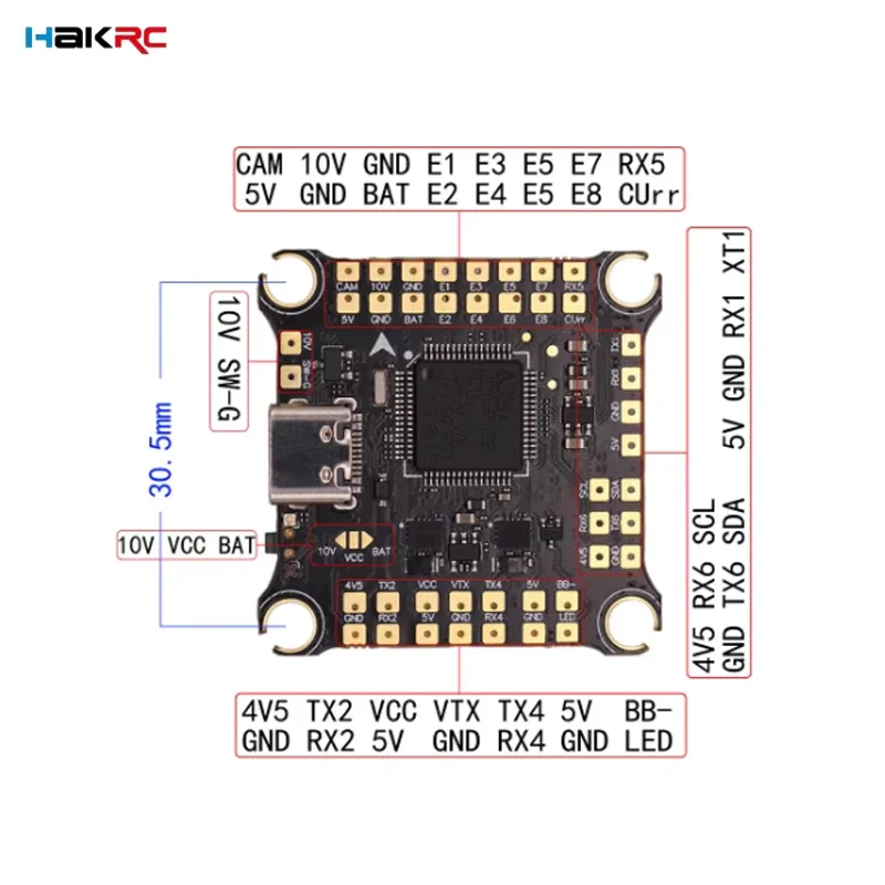 Hakrc f722 v2 dji f7 osd controlador de vôo 3-6s lipo duplo bec 5v 3a/9v 2.5a betaflight stm32f722ret6 30x30mm para rc fpv drone