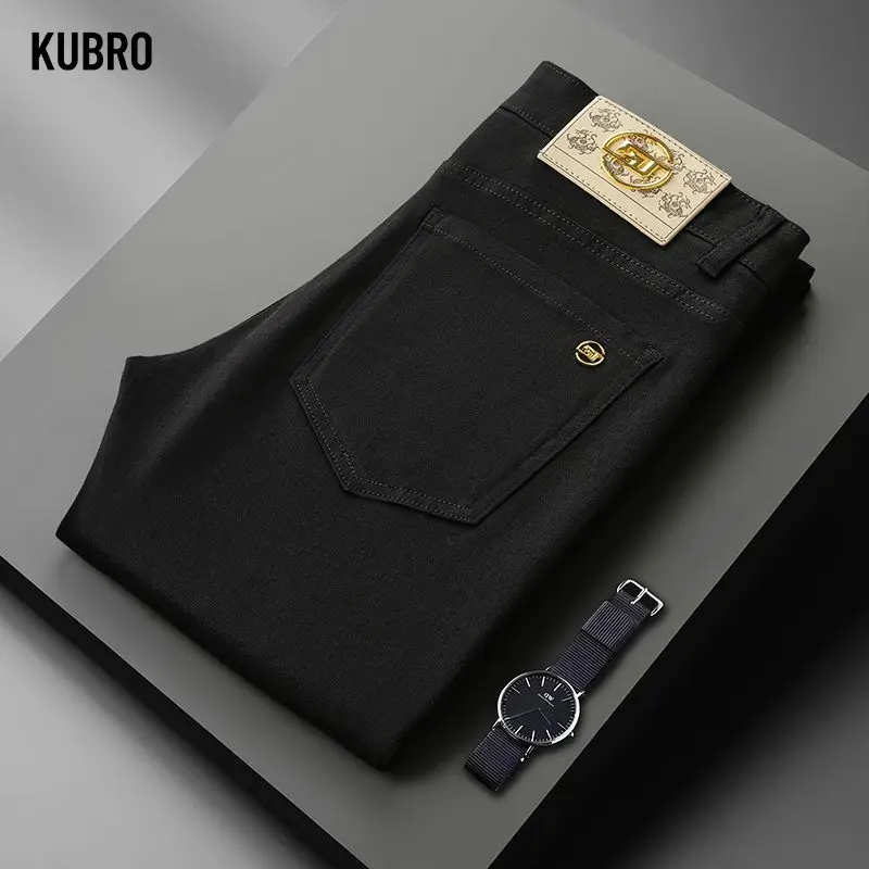 الخريف الشتاء مستقيم الدينيم السراويل الرجال رشاقته حجم كبير 40 الجينز عالية الجودة تمتد الصلبة الجينز الدافئة ضئيلة عادية اليومية بنطلون