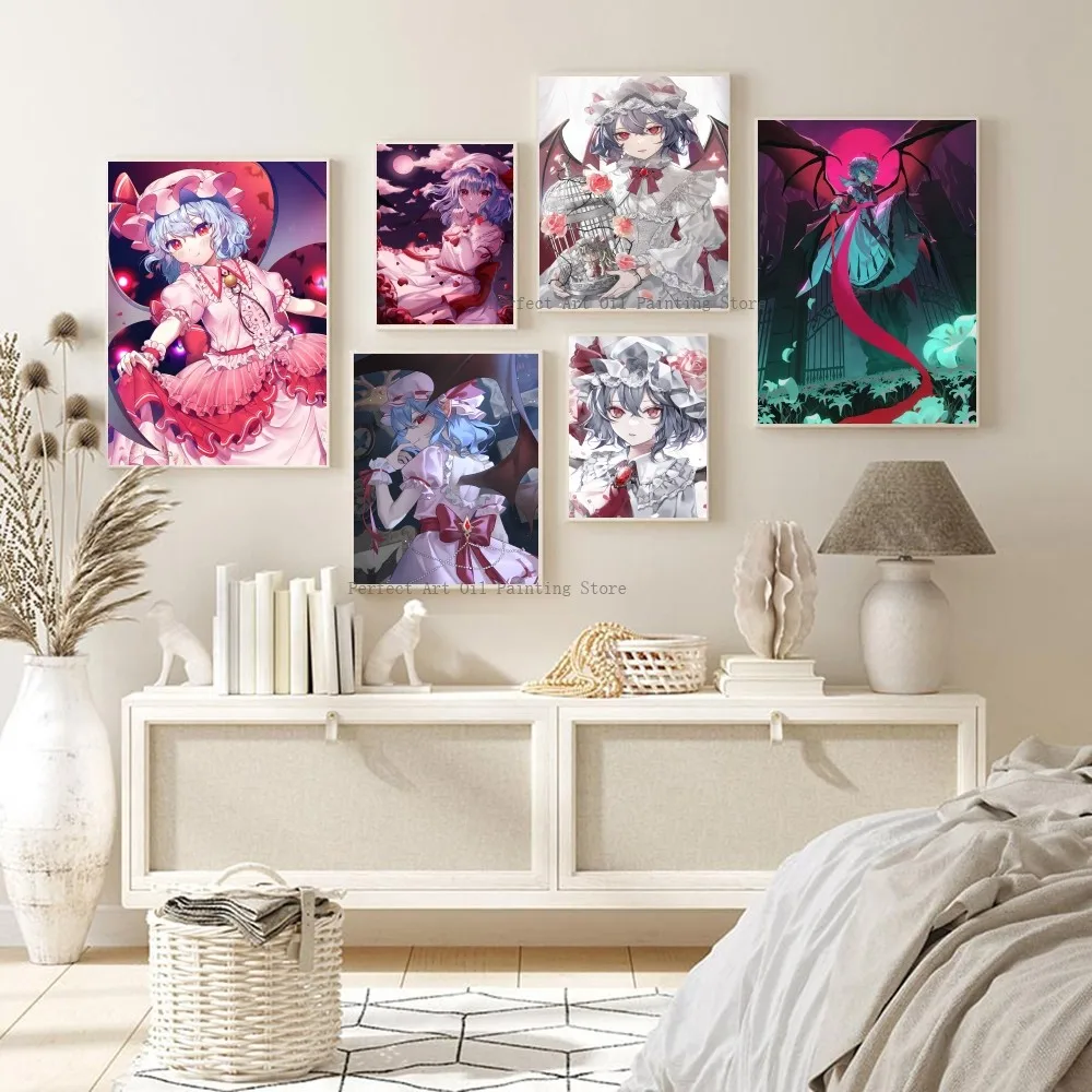 1PC Touhou Project Remilia Scarlet Anime Poster Paper Print Home Living Room Bedroom Entrance Bar Restaurant Cafe Art Painting