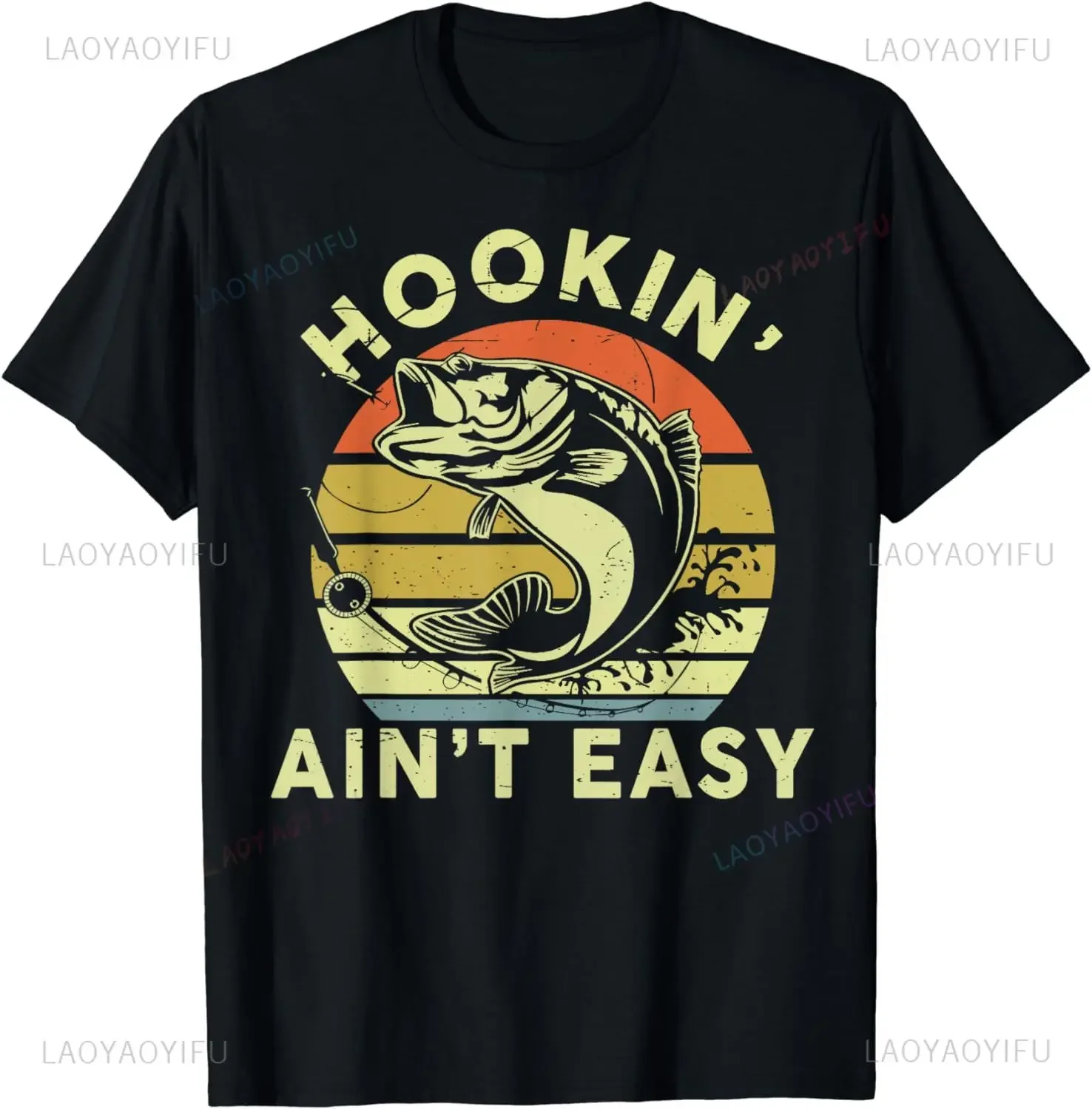 Hooking Ain't Easy-Shirt Men Women Funny Adult Humor Fishing T-Shirt Pesca Clothes  Men Clothing Tops Vintage T Shirt