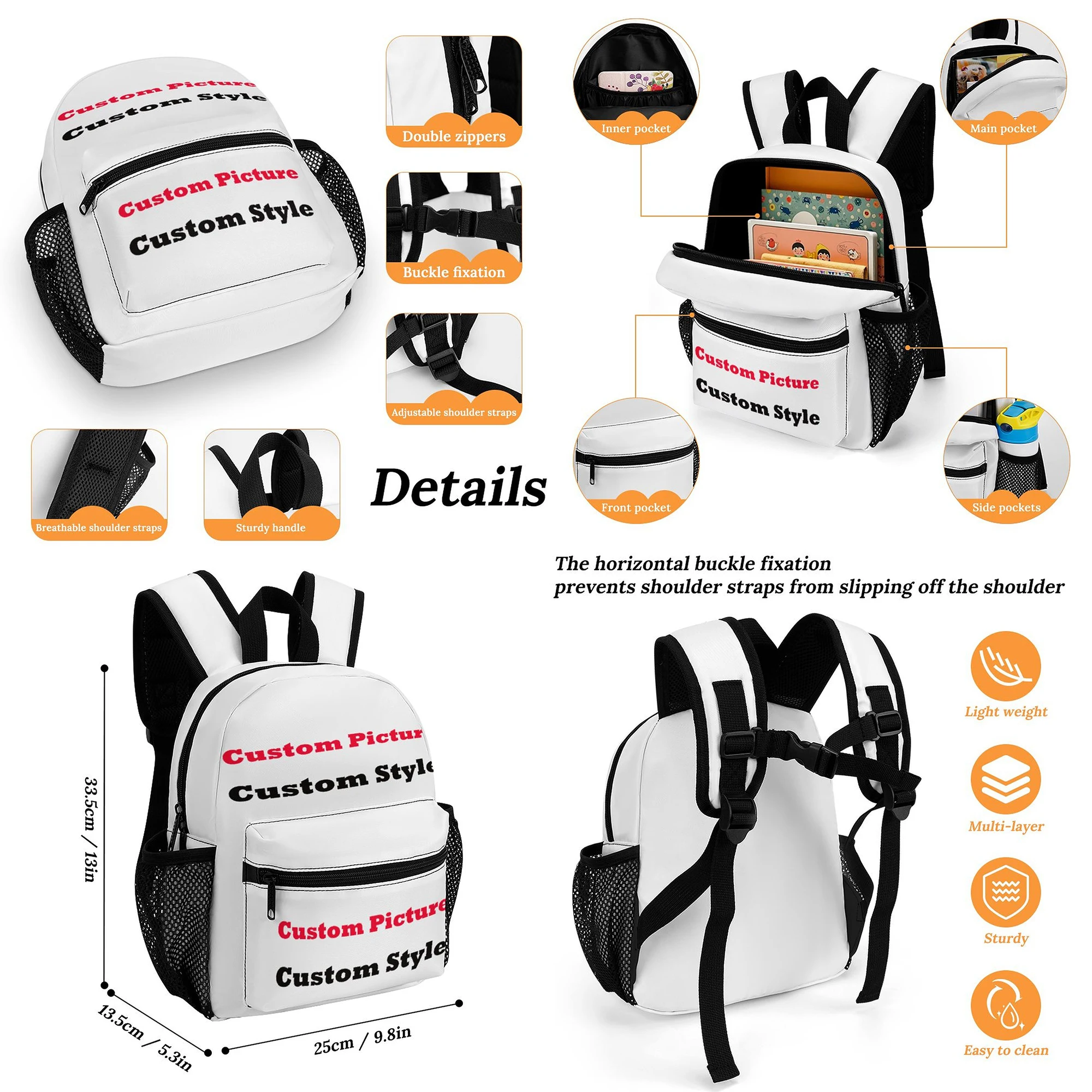 حقيبة ظهر بولينيزية للأطفال الصغار حقيبة ظهر صغيرة محمولة للأطفال تتميز بأشرطة كتف قابلة للتعديل والتي يمكن تخصيصها