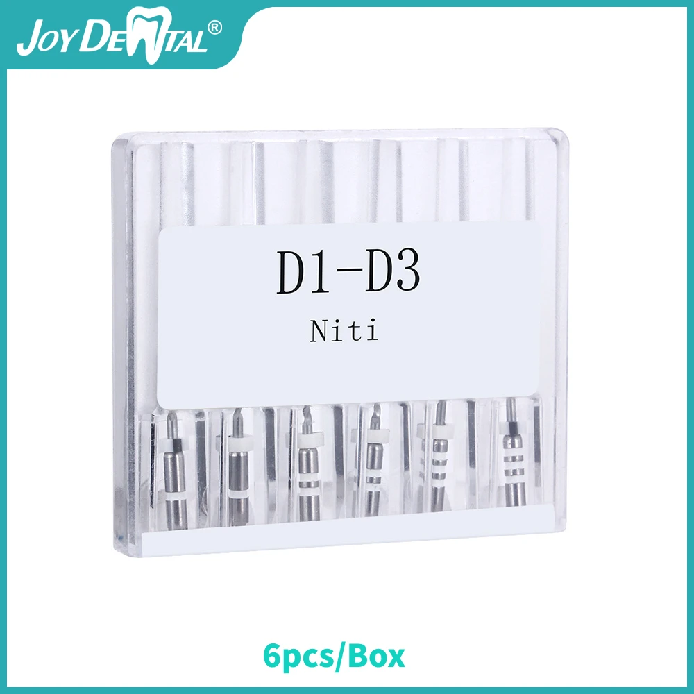 

JoyDental 6PCS Box Dental Retreatment Engine Root Canal Re-Shaping NiTi File D1 -D3 Nickel-Titanium Engine Use End Files