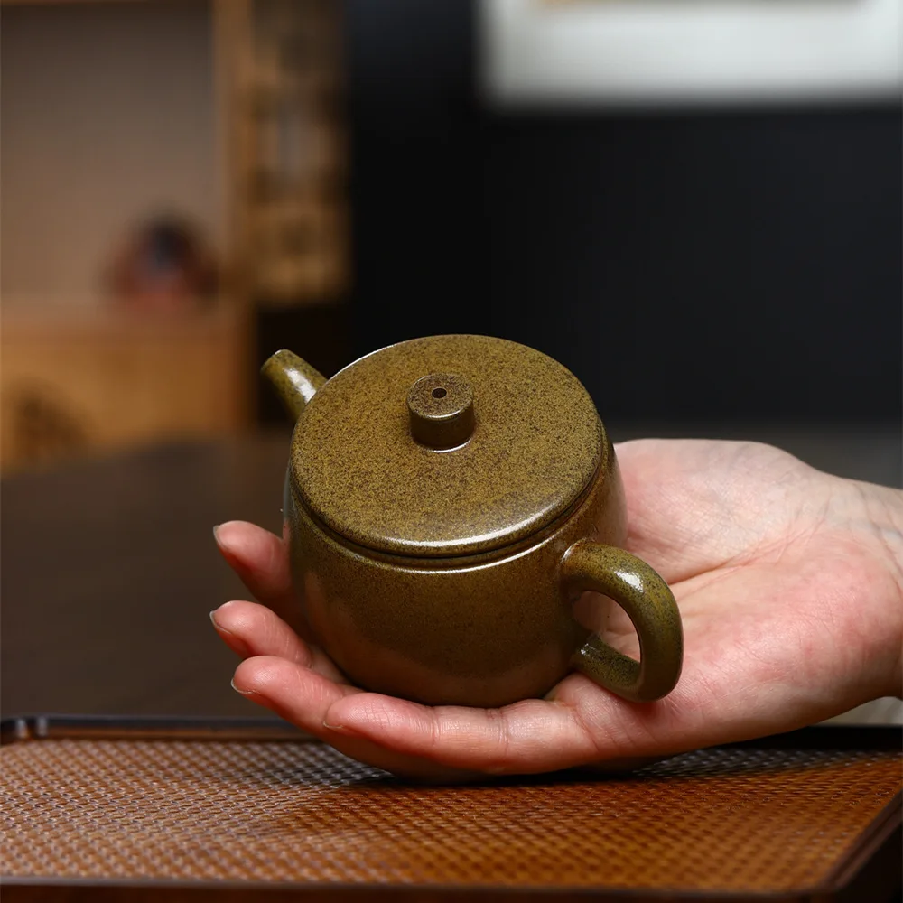 180cc Classic Yixing Purple Clay Teapot Raw Ore Green Mud Stone Scoop Kettle Chinese Filter Tea Infuser Tea Set Accessories