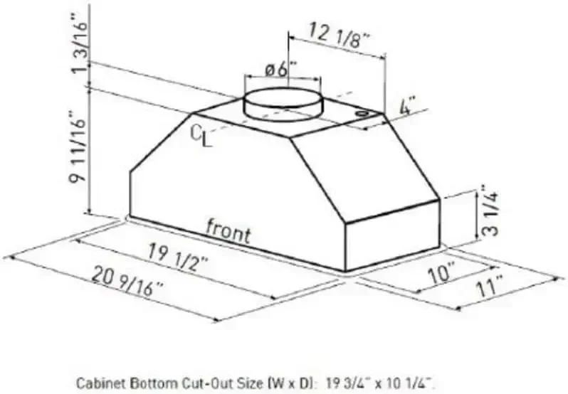 Miseno MH80120AS Miseno MH80120AS 150-390 CFM 20 Inch 3-Speed Ultra Quiet Range Hood Insert with Halogen Lighting