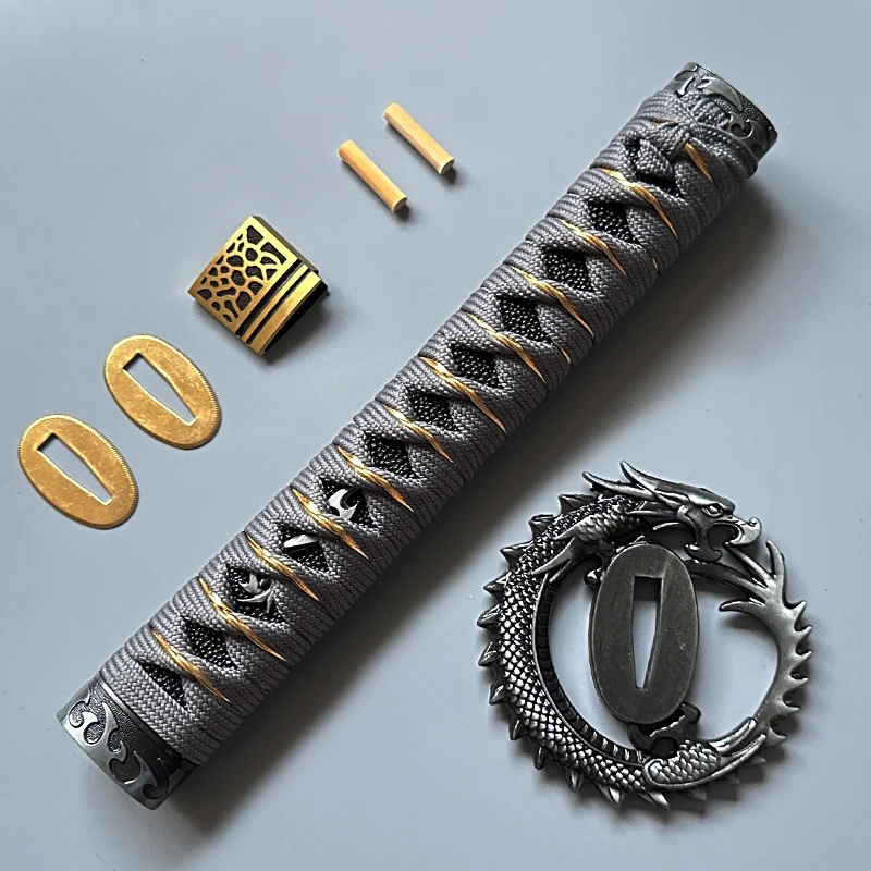 Juego de accesorios para espadas japonesas samurái con temática de dragón: Katana, Wakizashi, Tanto, Tsuba, Menuki, Fuchi, Kashira, Handle, Habaki, Seppa