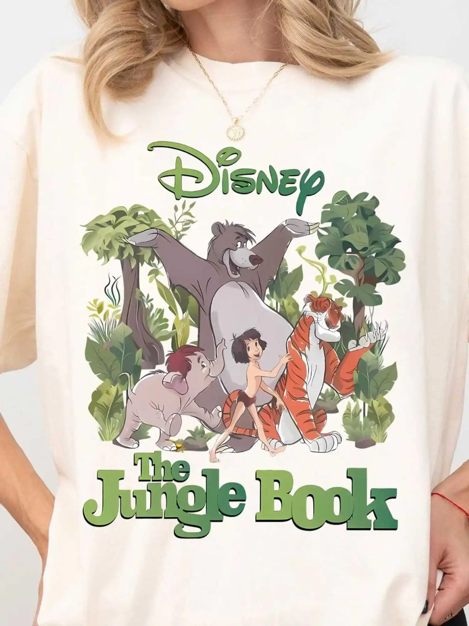 

Women'S Disney The Jungle Book T-Shirt - Mowgli, Baloo, Shere Khan & Friends Graphic Tee - Lightweight Short Sleeve Round Neck