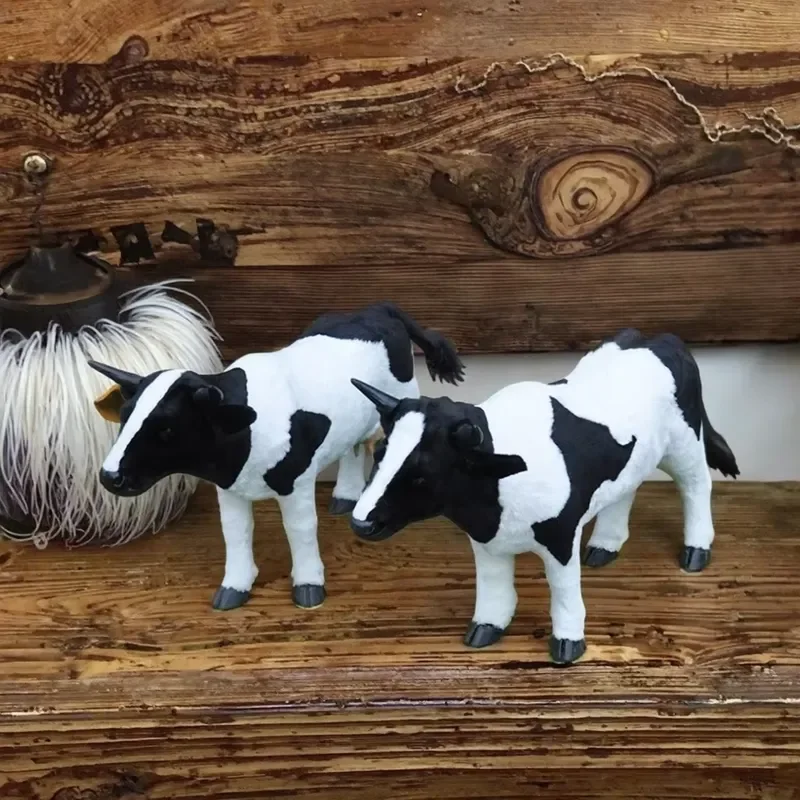 for Garden Cow Statue Animal Figurine Home Decor Living Room Shelf Ornament Photography Props Cute Resin Model Indoor Display
