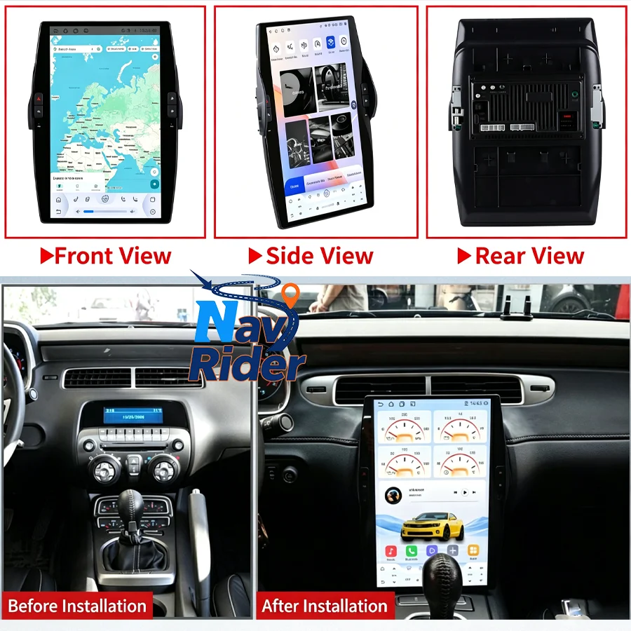 14.5 Inch Android Car Radio Head Unit Carplay Android Auto 4G LTE WiFi GPS Multimedia Player DSP For Chevrolet Camaro 2010-2015