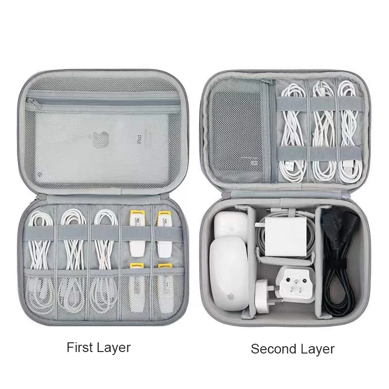 EVA Hard Shell Electronic Accessories Organizer Case for iPad Earphone Earbud Headset Charger Cables Travel Portable Storage Bag