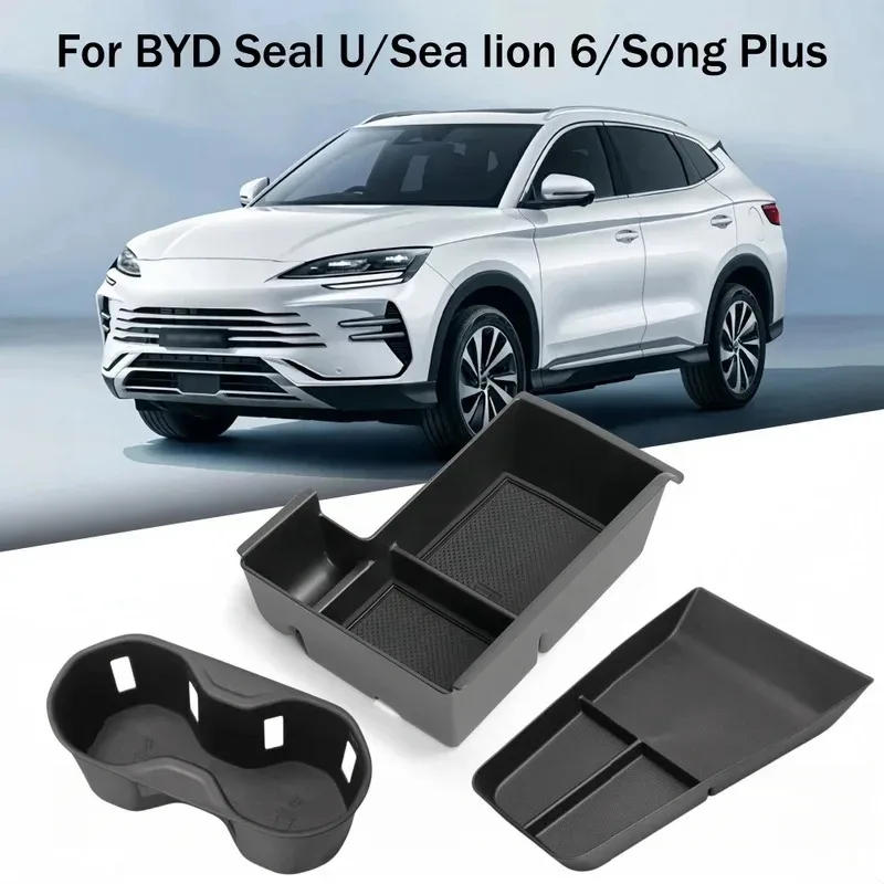 

Cup Holder Armrest Storage Box For BYD Seal U Sea lion 6 Song Plus EV DMI 2023 2024 2025 Must Buy Car Interior Accessories