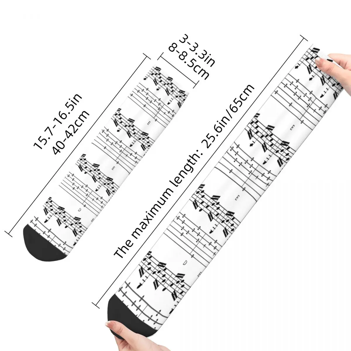 Music Notes Socks Male Mens Women Autumn Stockings Polyester