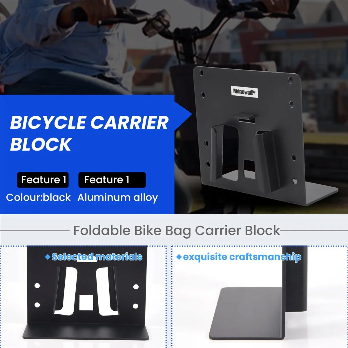 A61P Rhinowalk Aluminum Alloy Bike Bag Adapter for Foldable Bicycle Carrier Block Sbag Basket Accessories image 6