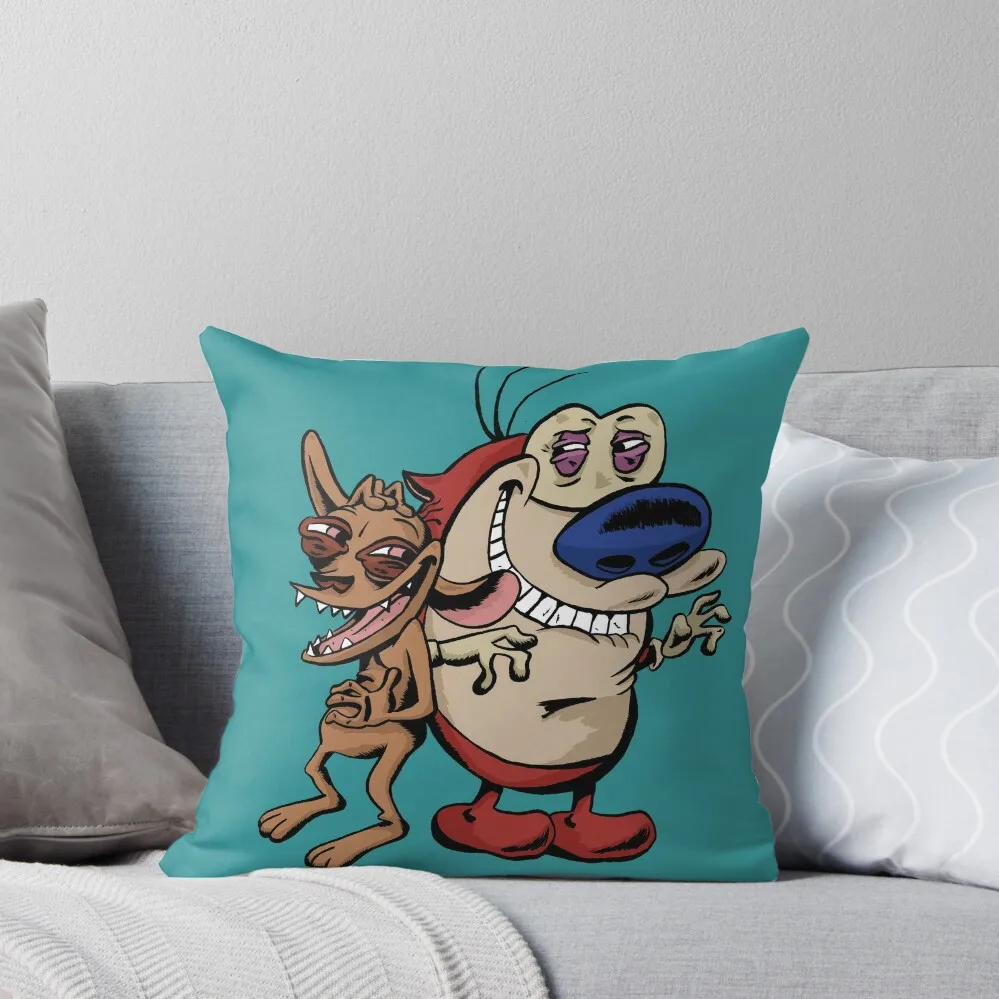 Ren and Stimpy Throw Pillow pillow pillowcase luxury decor Pillowcases