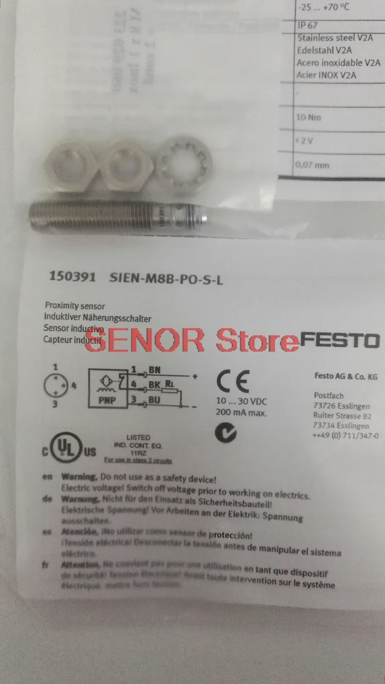 

Original new inductive sensor SIEN-M8B-PO-S-L 150391