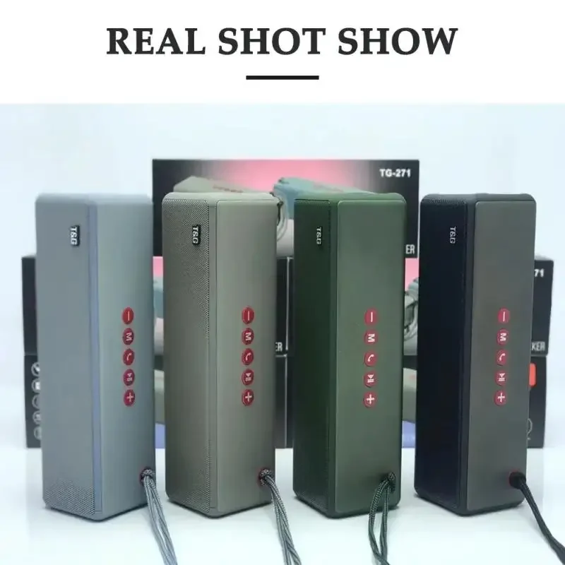Tg271-ポータブルBluetoothスピーカー,ワイヤレススピーカー,防水,屋外,ベースコラム,サウンドボックス,USB, TFカード,FM, 2400mAh