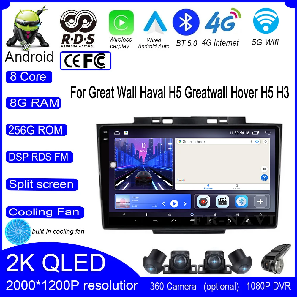 

9 lnch Android 14 For Great Wall Haval H5 Greatwall Hover H5 H3 Car Radio Multimedia Video Player Navigation GPS Head Unit