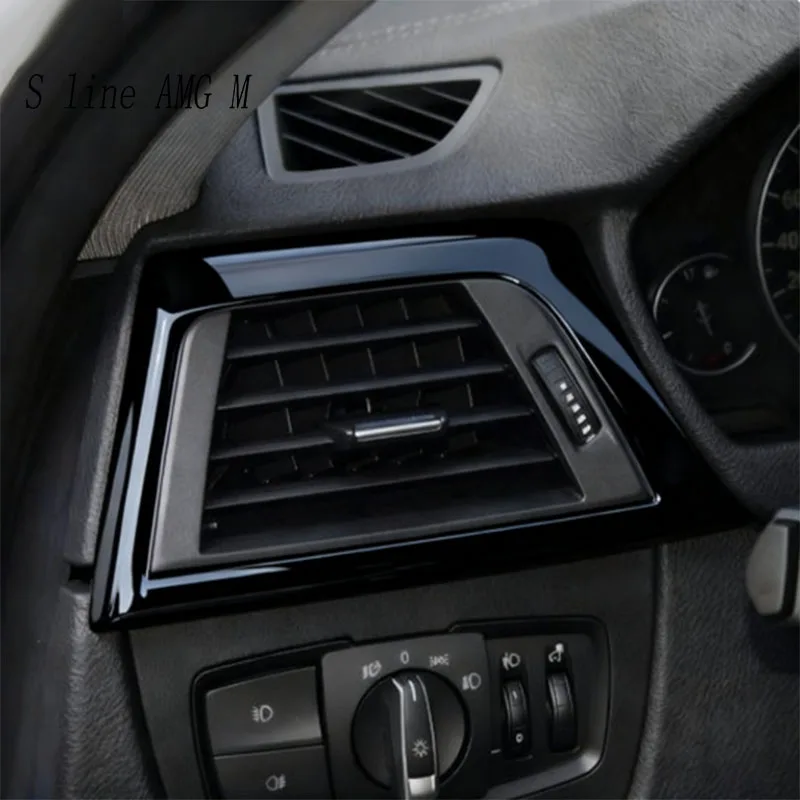 تصفيف السيارة الأمامي تنفيس منفذ الهواء لوحة مركز يغطي ملصقات الكسوة لسيارات BMW 3 4 Series 3GT F30 F32 F34 الداخلية اكسسوارات السيارات
