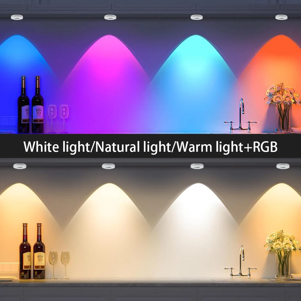 Creative Round Big Eye Lamp LED Under Cabinet Light Remote Control Multicolor RGB Night Light USB Rechargeable Wine Cabinet Lamp