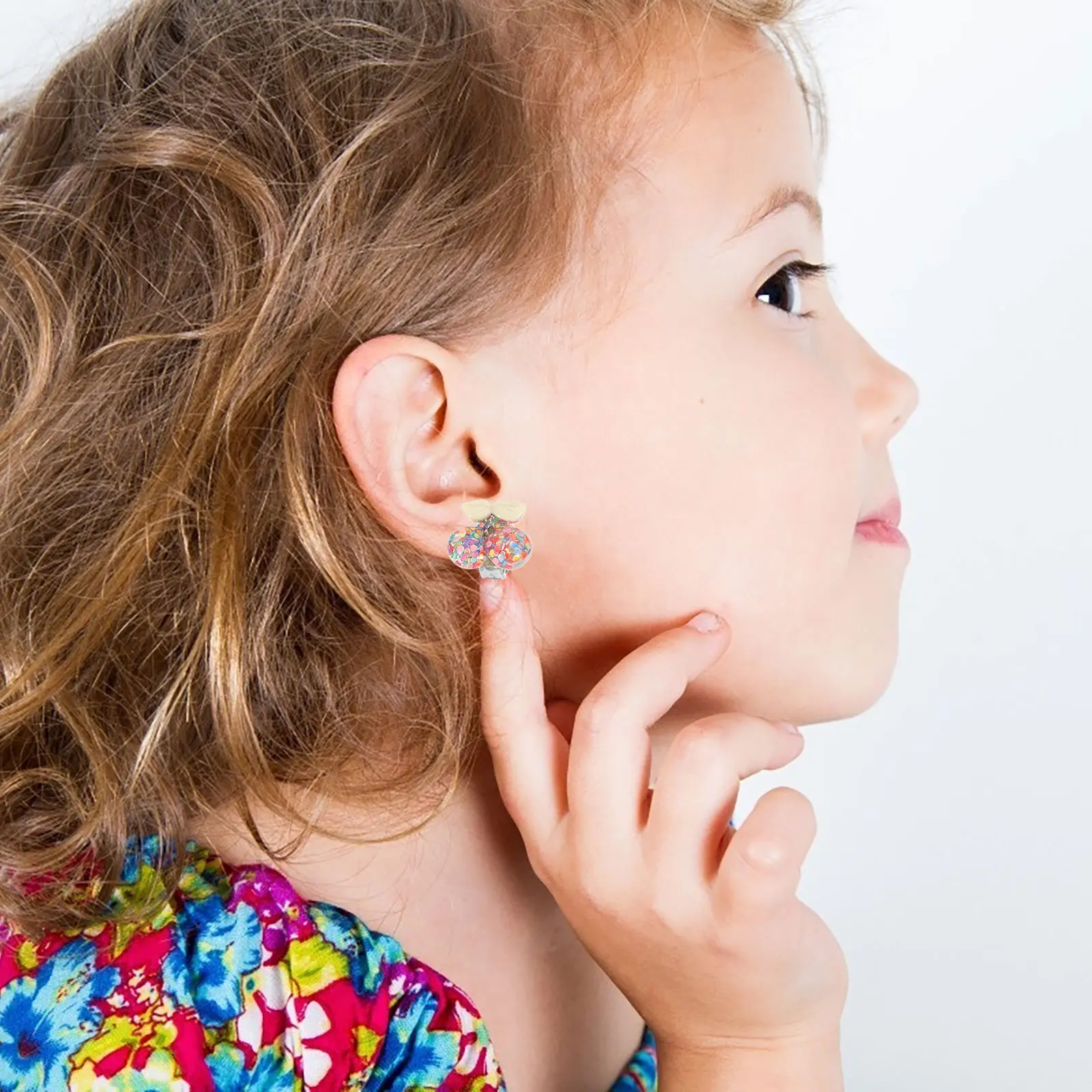 

5 Pairs Kids Clip On Earrings Cute Children's Jewelry Cartoon Design Party Birthday Gift for Girls Lovely Ear Clips Sets Festive