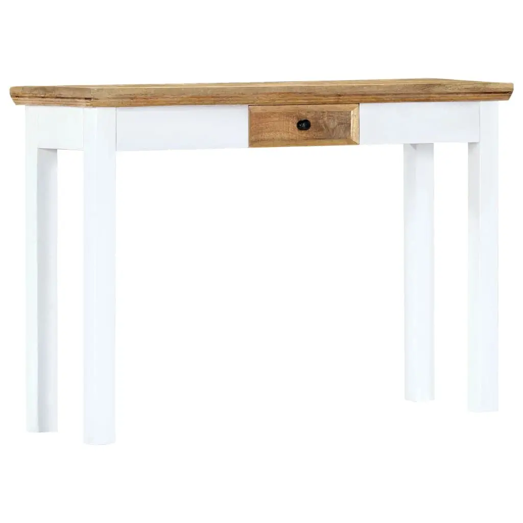 #White Brown Console Plant Hall Dressing Bedroom Table Drawer Solid Mango Wood