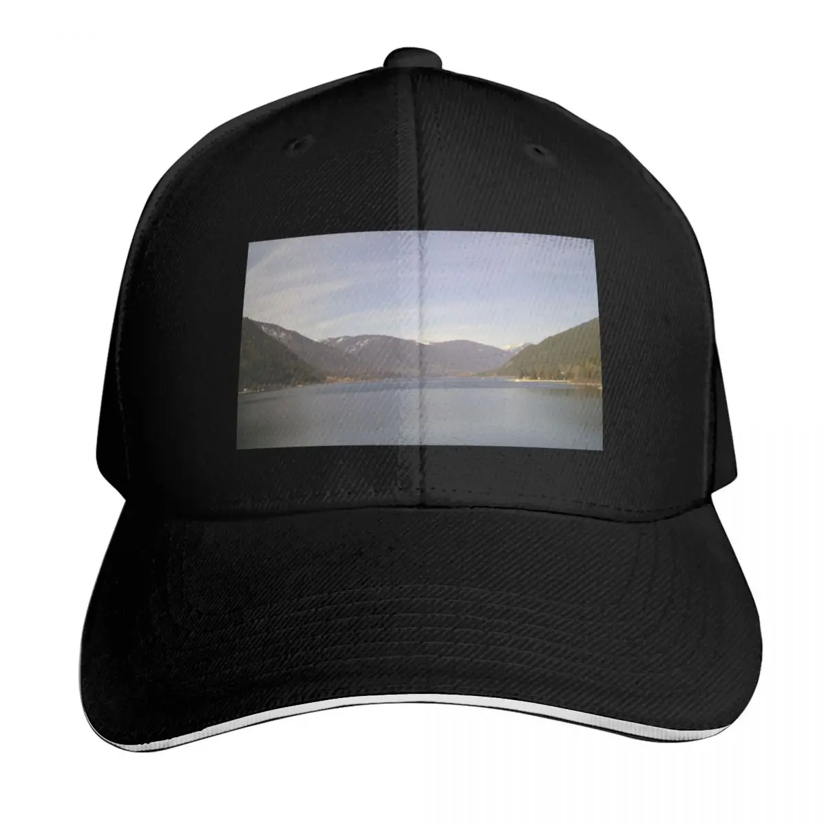 

Kootenay Lake and Mountains Baseball Cap Golf Cap Sun Cap Designer Hat Beach Bag Girl Men's