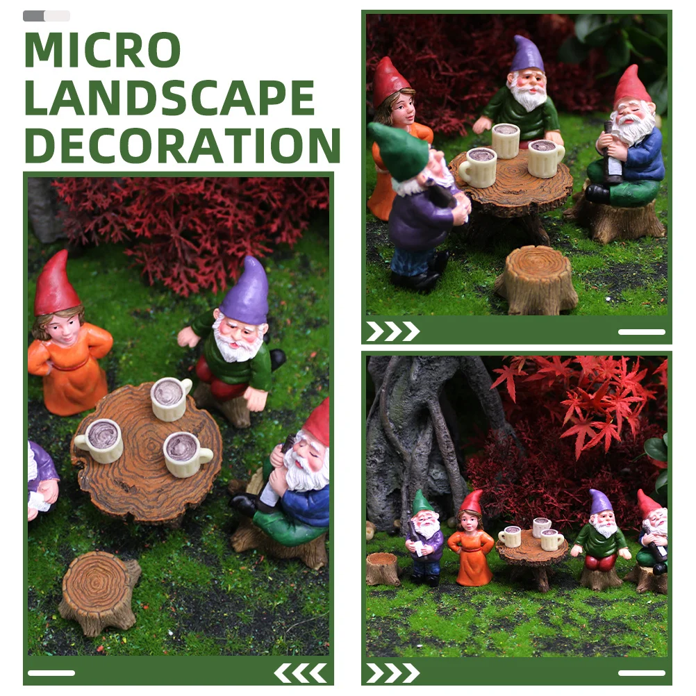 

6pcs Mini Garden Gnomes Set Resin Dwarf Figurines For Outdoor Indoor Landscaping Yard Patio Lawn Decor Garden Ornaments