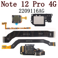 USB Charging Port Board For Redmi Note 12 Pro 12Pro 4G Bottom Earpiece Loudspeaker Power Volume LCD Motherboard Flex Cable