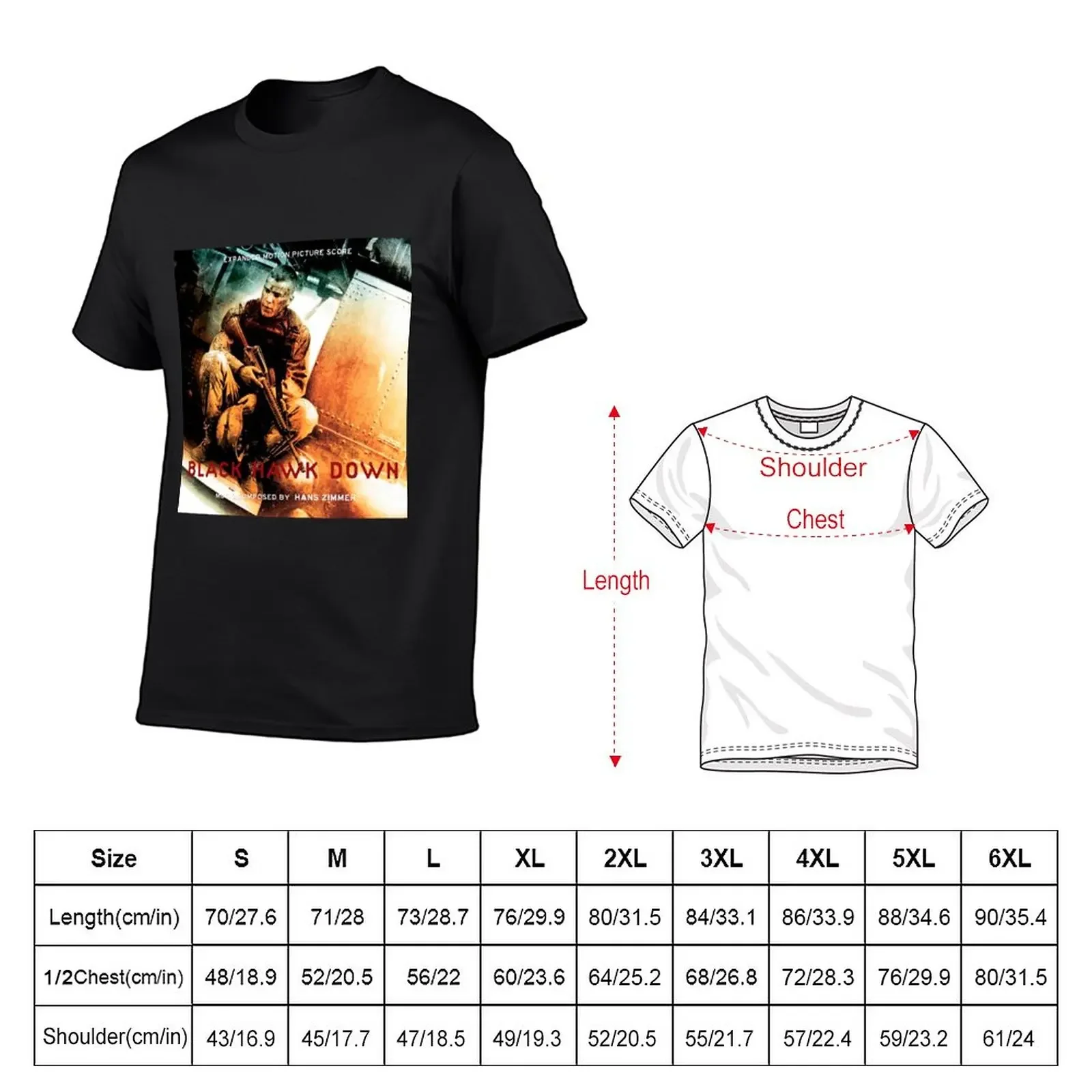 Hans Zimmer black hawk down T-Shirt plus sizes anime men t shirts high quality