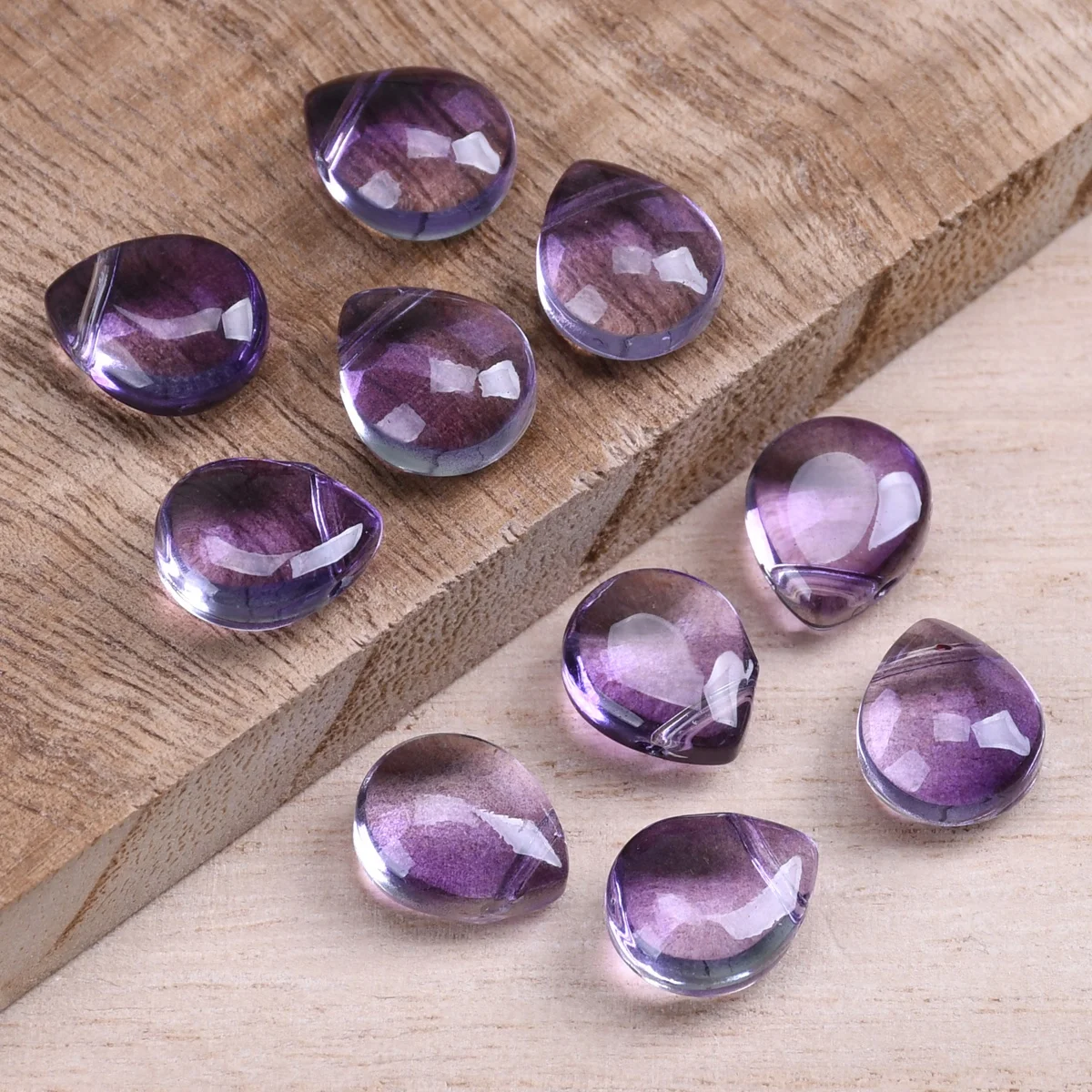 10pcs Flat Teardrop Shape 10x1 - Crystal Bead Mix recension och pris