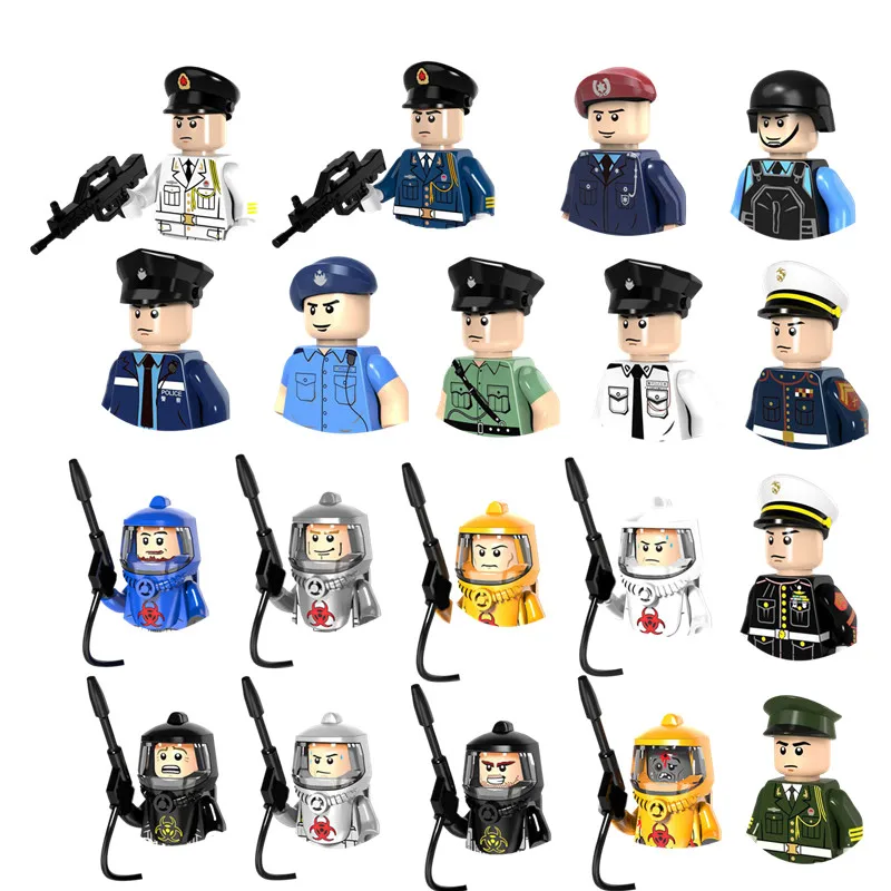 Special Police Force City Traffic Police Building Blocks Flying Tigers Marine Corps Weapon Compatible Boys Birthday Gifts