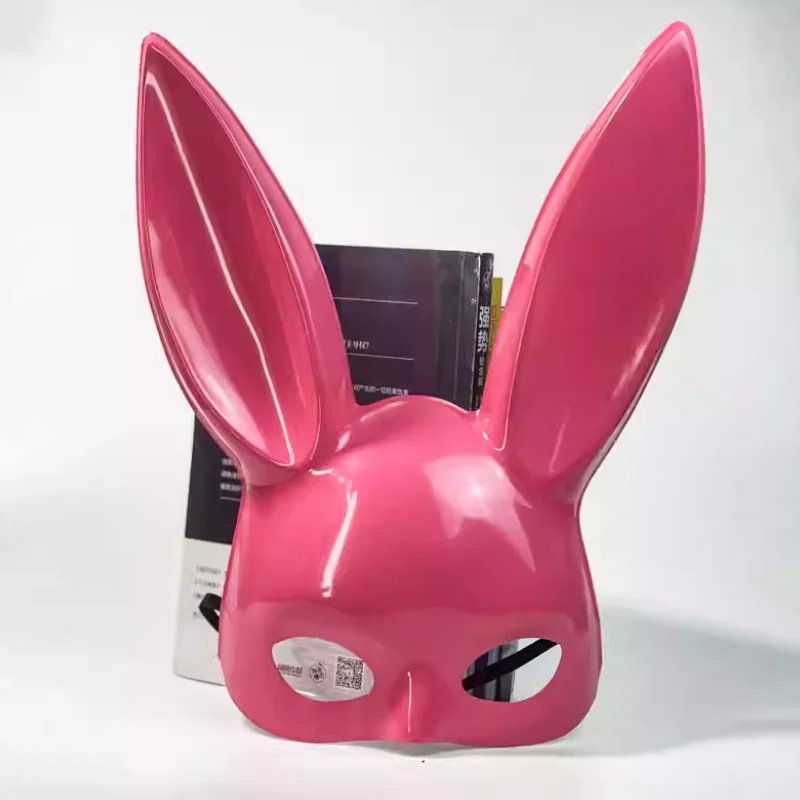 

Маска-полумаска кролика на Хэллоуин, сексуальная, из ПВХ, для бара, маскарада, вечеринки, выступлений