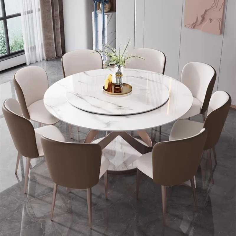 Party Living Room Table Kitchen Modern Event White Round Set Dining Table Mobile Salon Design Mesas De Comedor Furniture Home